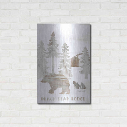 Luxe Metal Art 'Black Bear Lodge' by Cindy Jacobs, Metal Wall Art,24x36
