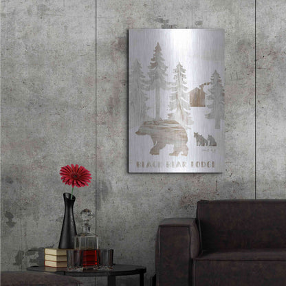 Luxe Metal Art 'Black Bear Lodge' by Cindy Jacobs, Metal Wall Art,24x36
