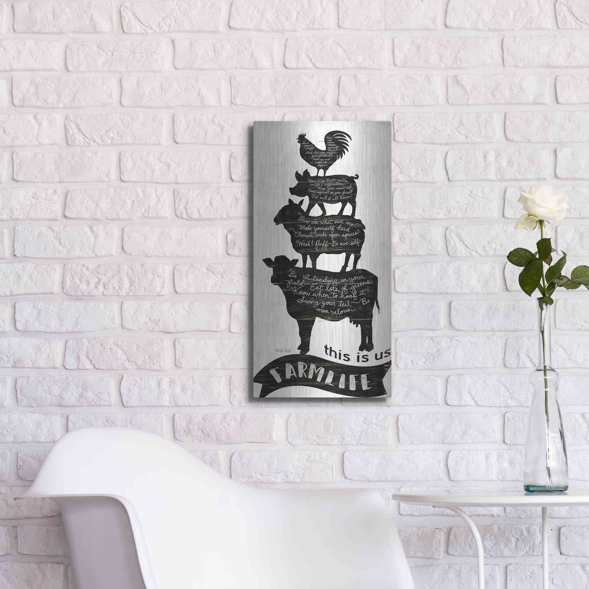 Luxe Metal Art 'This is Us Farmlife' by Cindy Jacobs, Metal Wall Art,12x24