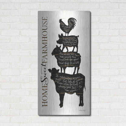 Luxe Metal Art 'Home Sweet Farmhouse' by Cindy Jacobs, Metal Wall Art,24x48