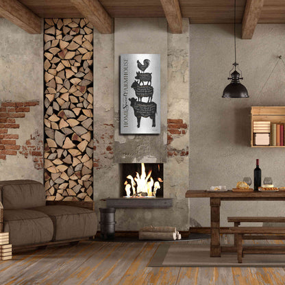 Luxe Metal Art 'Home Sweet Farmhouse' by Cindy Jacobs, Metal Wall Art,24x48