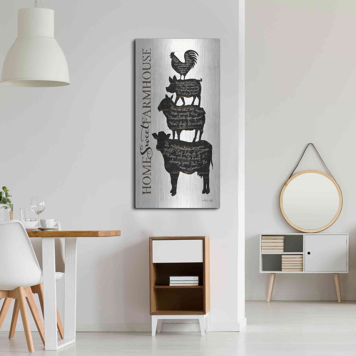 Luxe Metal Art 'Home Sweet Farmhouse' by Cindy Jacobs, Metal Wall Art,24x48