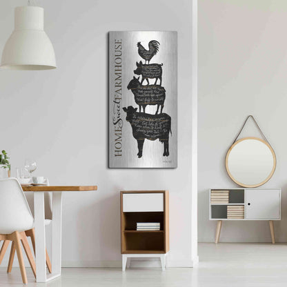 Luxe Metal Art 'Home Sweet Farmhouse' by Cindy Jacobs, Metal Wall Art,24x48