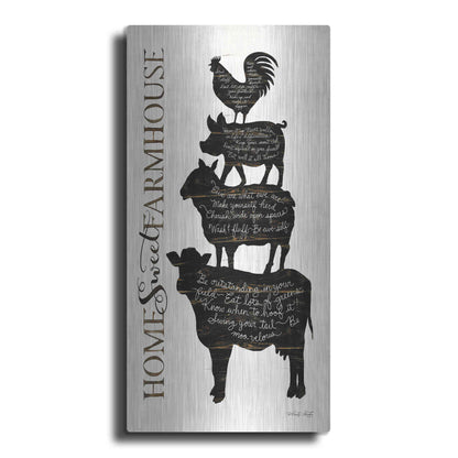 Luxe Metal Art 'Home Sweet Farmhouse' by Cindy Jacobs, Metal Wall Art