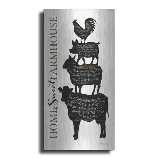 Luxe Metal Art 'Home Sweet Farmhouse' by Cindy Jacobs, Metal Wall Art