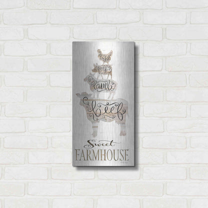 Luxe Metal Art 'Sweet Farmhouse' by Cindy Jacobs, Metal Wall Art,12x24