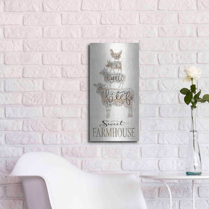 Luxe Metal Art 'Sweet Farmhouse' by Cindy Jacobs, Metal Wall Art,12x24