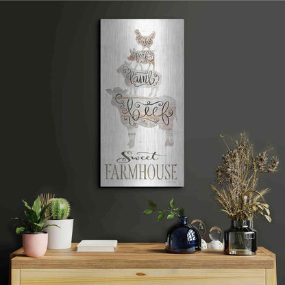 Luxe Metal Art 'Sweet Farmhouse' by Cindy Jacobs, Metal Wall Art,12x24
