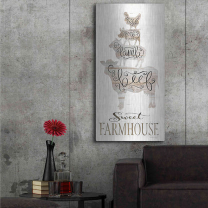 Luxe Metal Art 'Sweet Farmhouse' by Cindy Jacobs, Metal Wall Art,24x48
