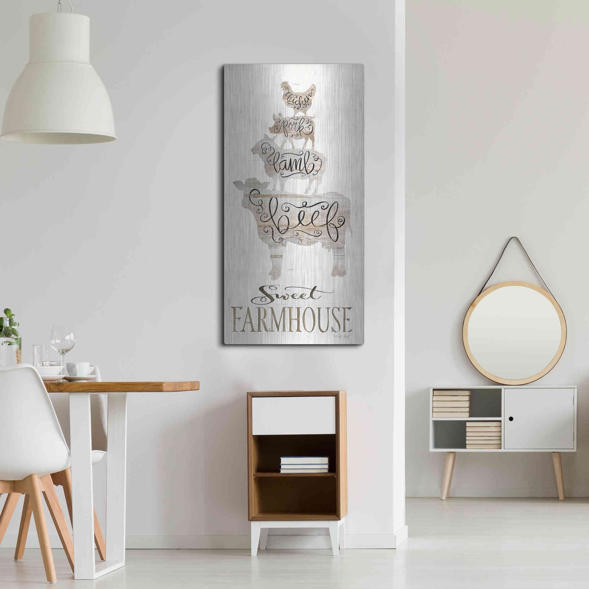 Luxe Metal Art 'Sweet Farmhouse' by Cindy Jacobs, Metal Wall Art,24x48