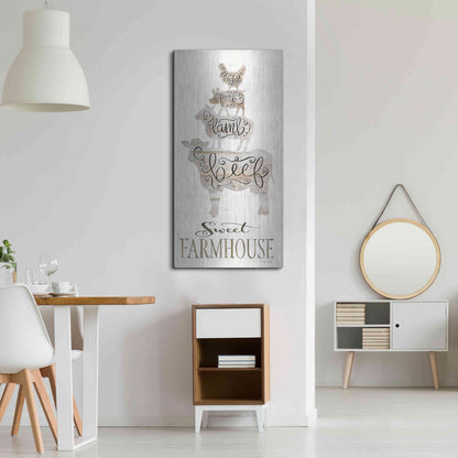 Luxe Metal Art 'Sweet Farmhouse' by Cindy Jacobs, Metal Wall Art,24x48