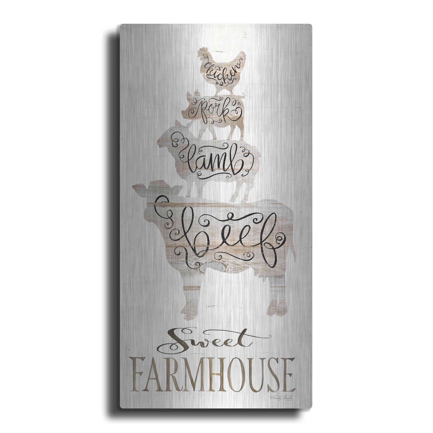 Luxe Metal Art 'Sweet Farmhouse' by Cindy Jacobs, Metal Wall Art