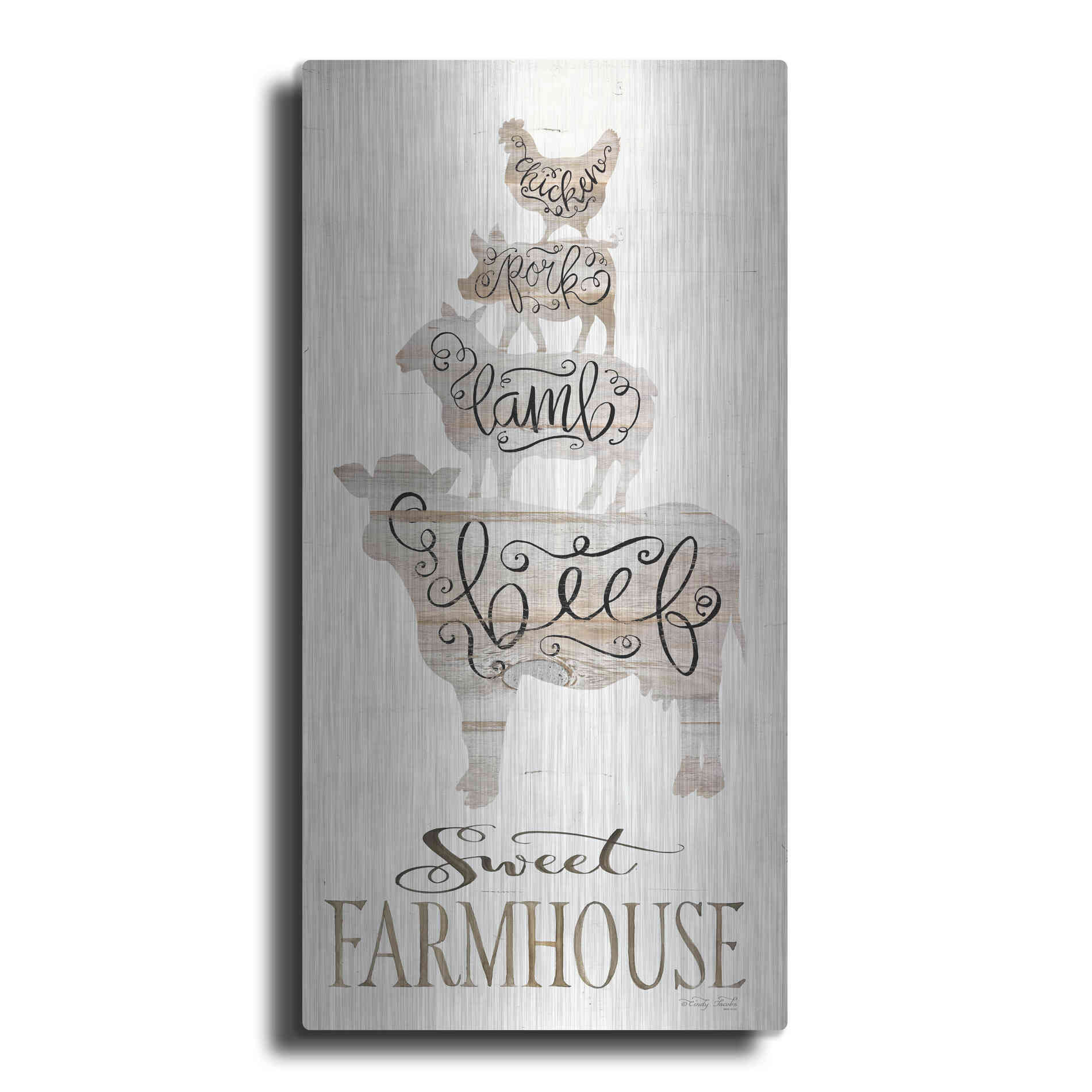 Luxe Metal Art 'Sweet Farmhouse' by Cindy Jacobs, Metal Wall Art