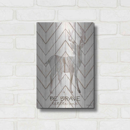 Luxe Metal Art 'Be Brave Little One Deer' by Cindy Jacobs, Metal Wall Art,12x16
