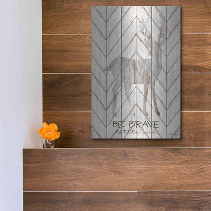 Luxe Metal Art 'Be Brave Little One Deer' by Cindy Jacobs, Metal Wall Art,12x16