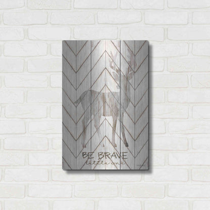 Luxe Metal Art 'Be Brave Little One Deer' by Cindy Jacobs, Metal Wall Art,16x24