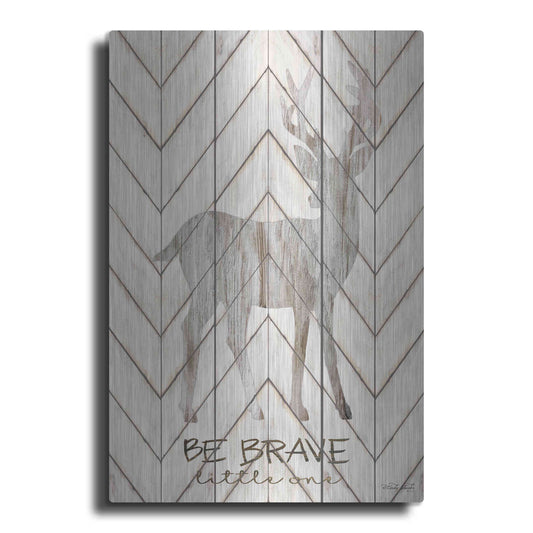 Luxe Metal Art 'Be Brave Little One Deer' by Cindy Jacobs, Metal Wall Art