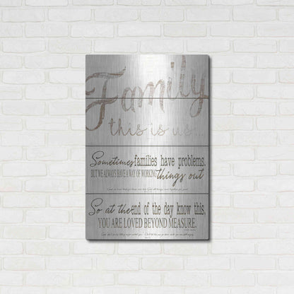 Luxe Metal Art 'Family - You Are Loved' by Cindy Jacobs, Metal Wall Art,24x36