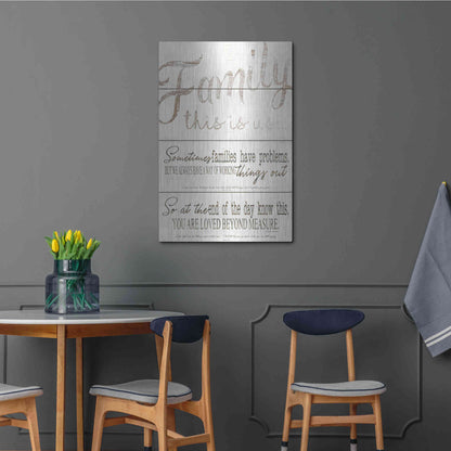 Luxe Metal Art 'Family - You Are Loved' by Cindy Jacobs, Metal Wall Art,24x36