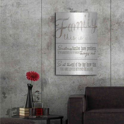 Luxe Metal Art 'Family - You Are Loved' by Cindy Jacobs, Metal Wall Art,24x36