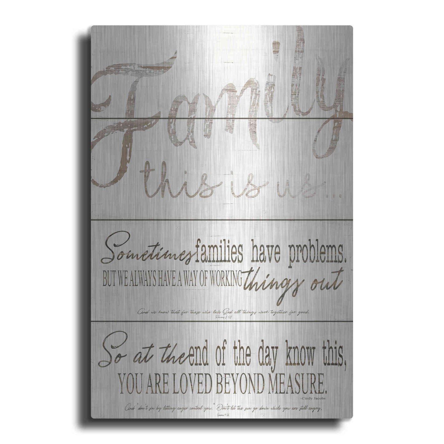 Luxe Metal Art 'Family - You Are Loved' by Cindy Jacobs, Metal Wall Art