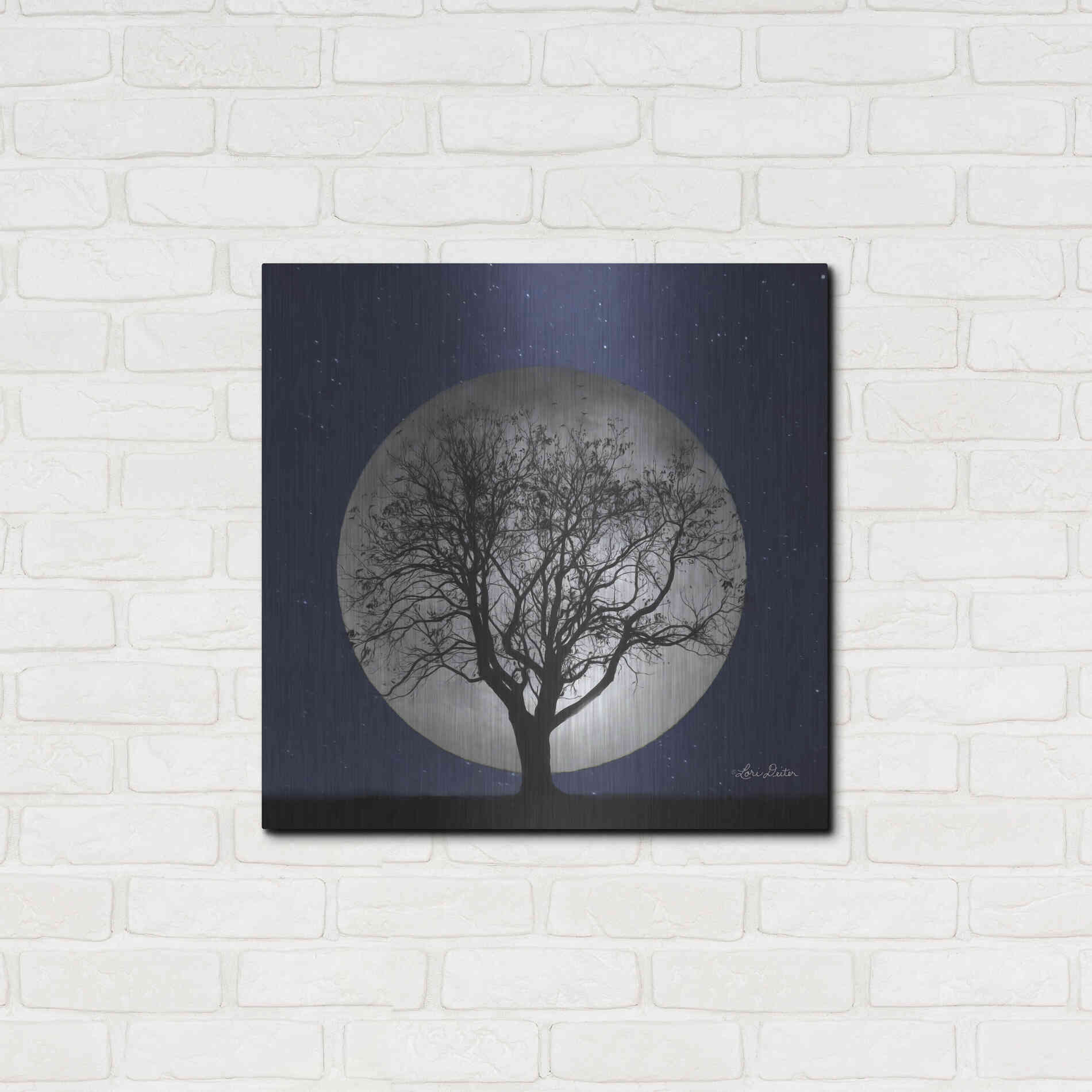 Luxe Metal Art 'Full Moon' by Lori Deiter, Metal Wall Art,24x24