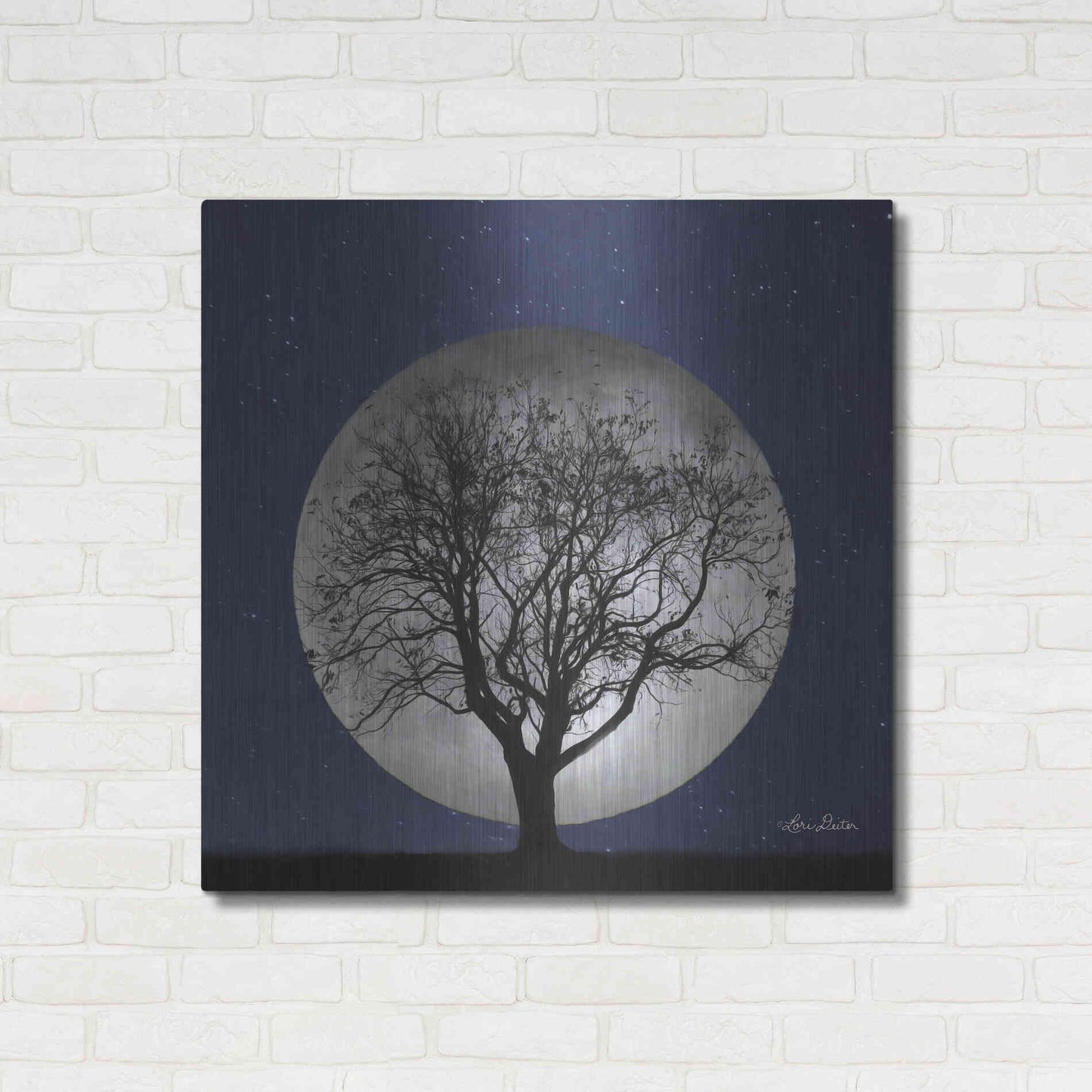 Luxe Metal Art 'Full Moon' by Lori Deiter, Metal Wall Art,36x36