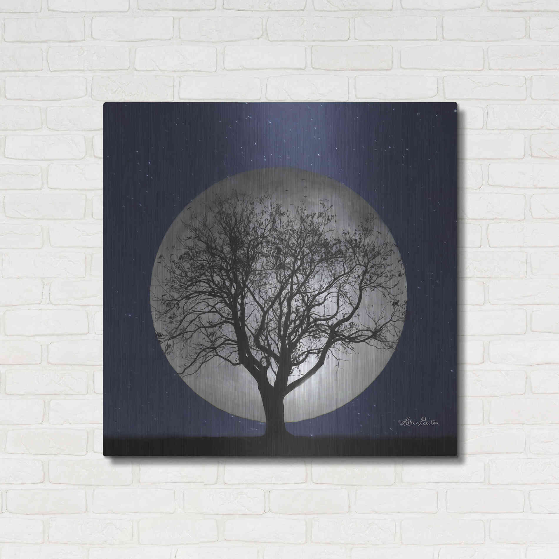 Luxe Metal Art 'Full Moon' by Lori Deiter, Metal Wall Art,36x36