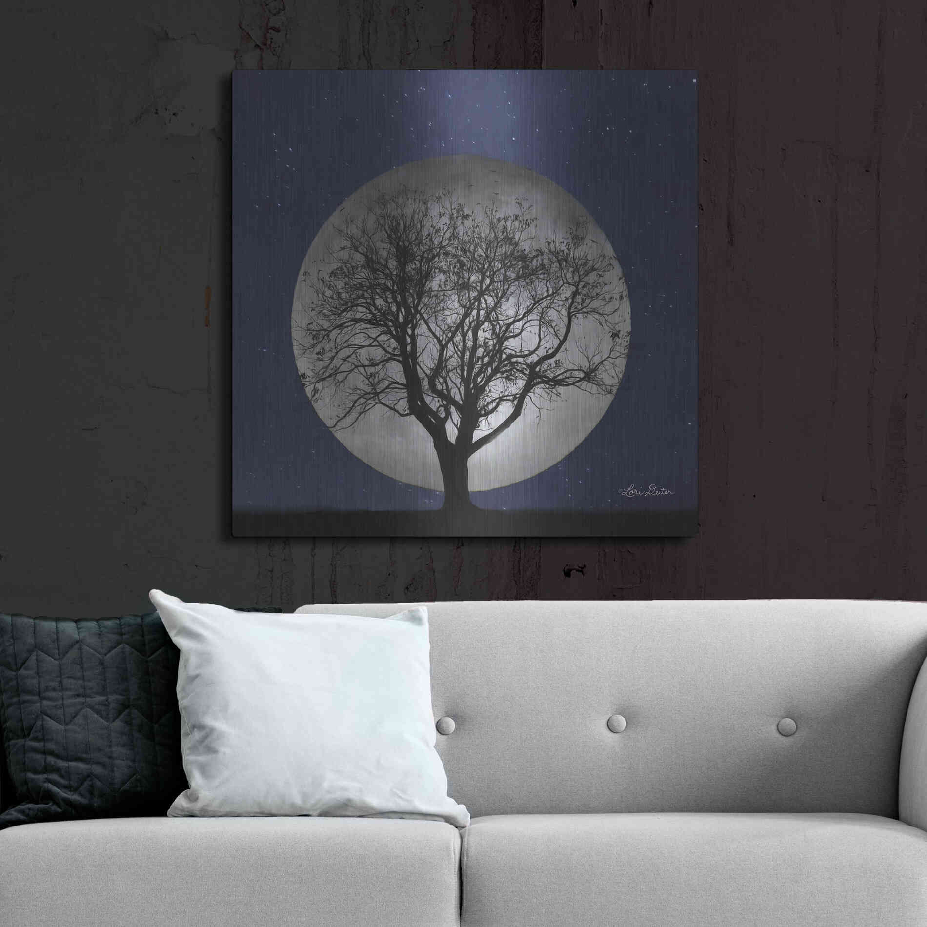 Luxe Metal Art 'Full Moon' by Lori Deiter, Metal Wall Art,36x36