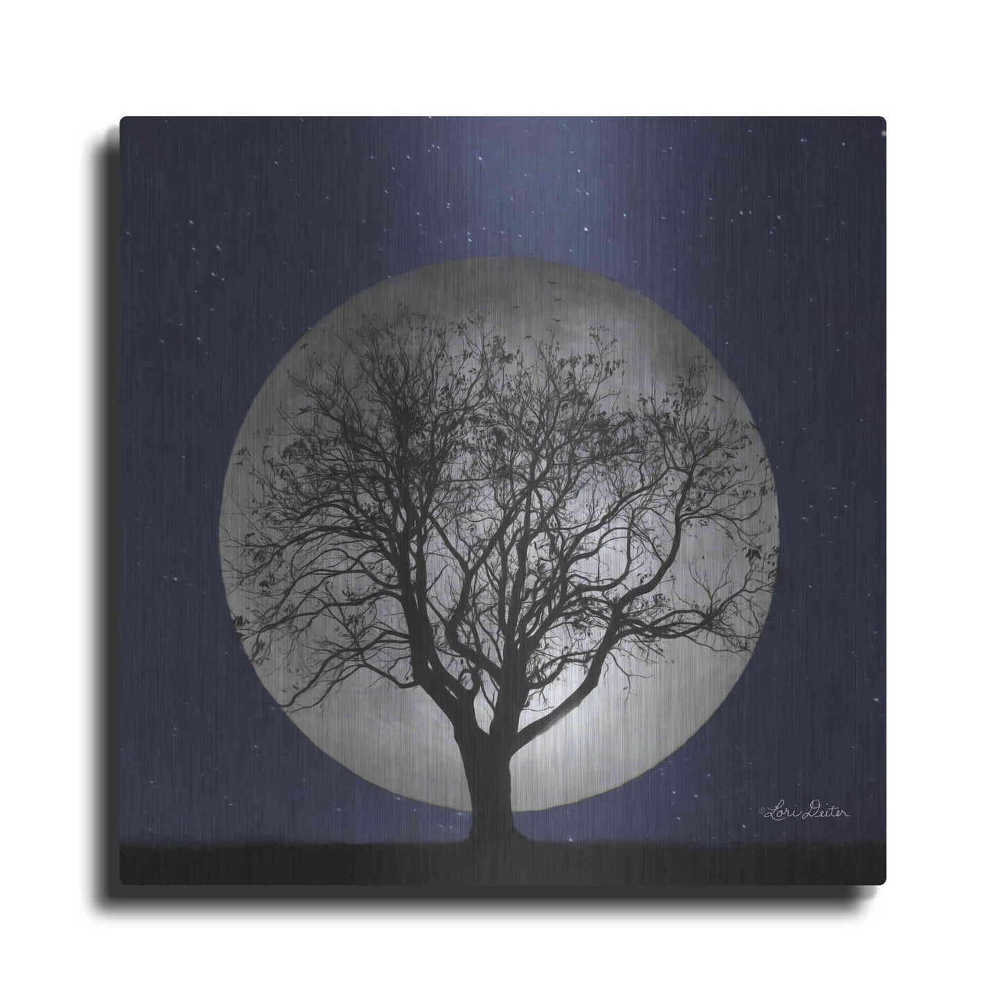 Luxe Metal Art 'Full Moon' by Lori Deiter, Metal Wall Art