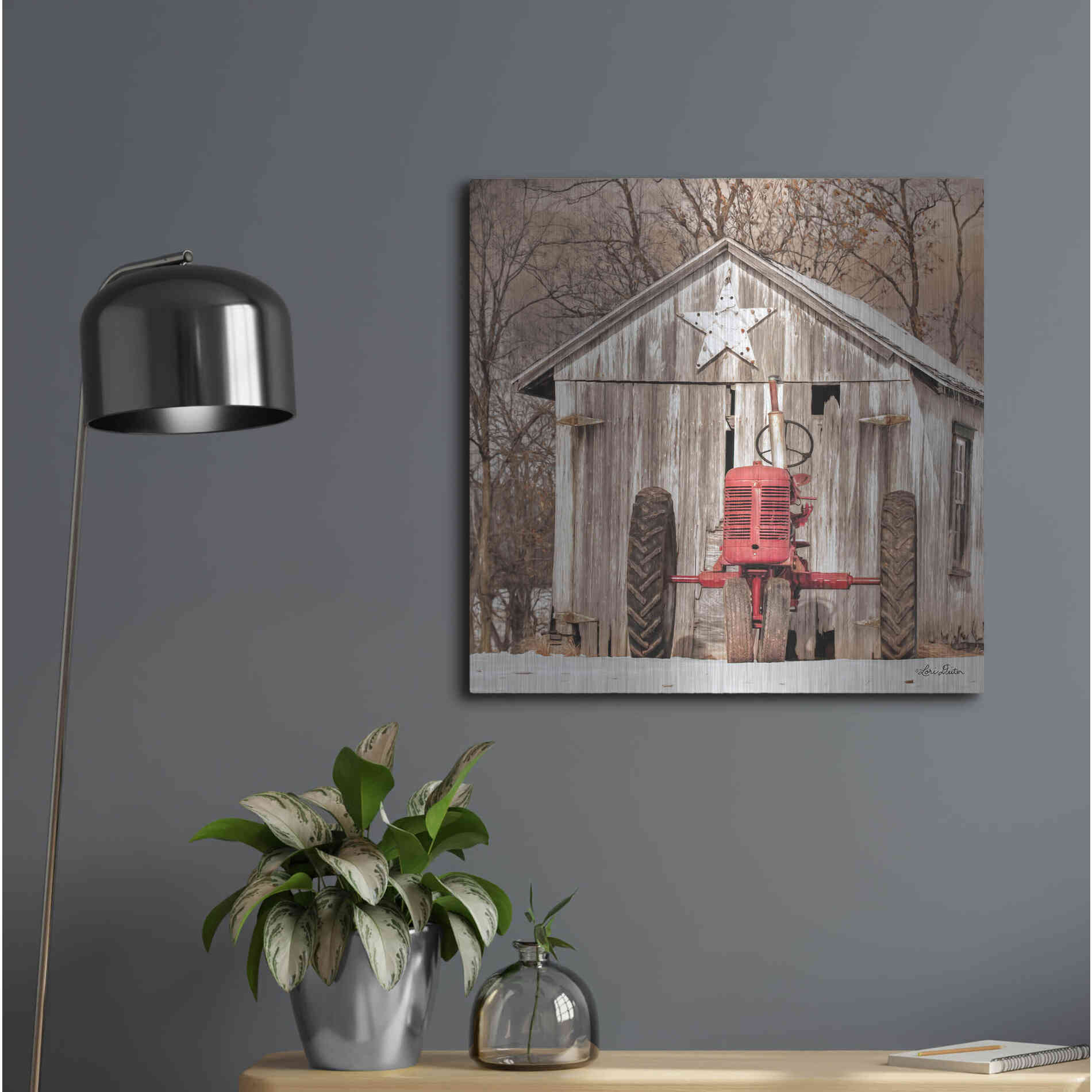 Luxe Metal Art 'Star Shed' by Lori Deiter, Metal Wall Art,24x24