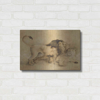 Luxe Metal Art 'Global Lions Light Crop' by Cheri Blum, Metal Wall Art,24x16