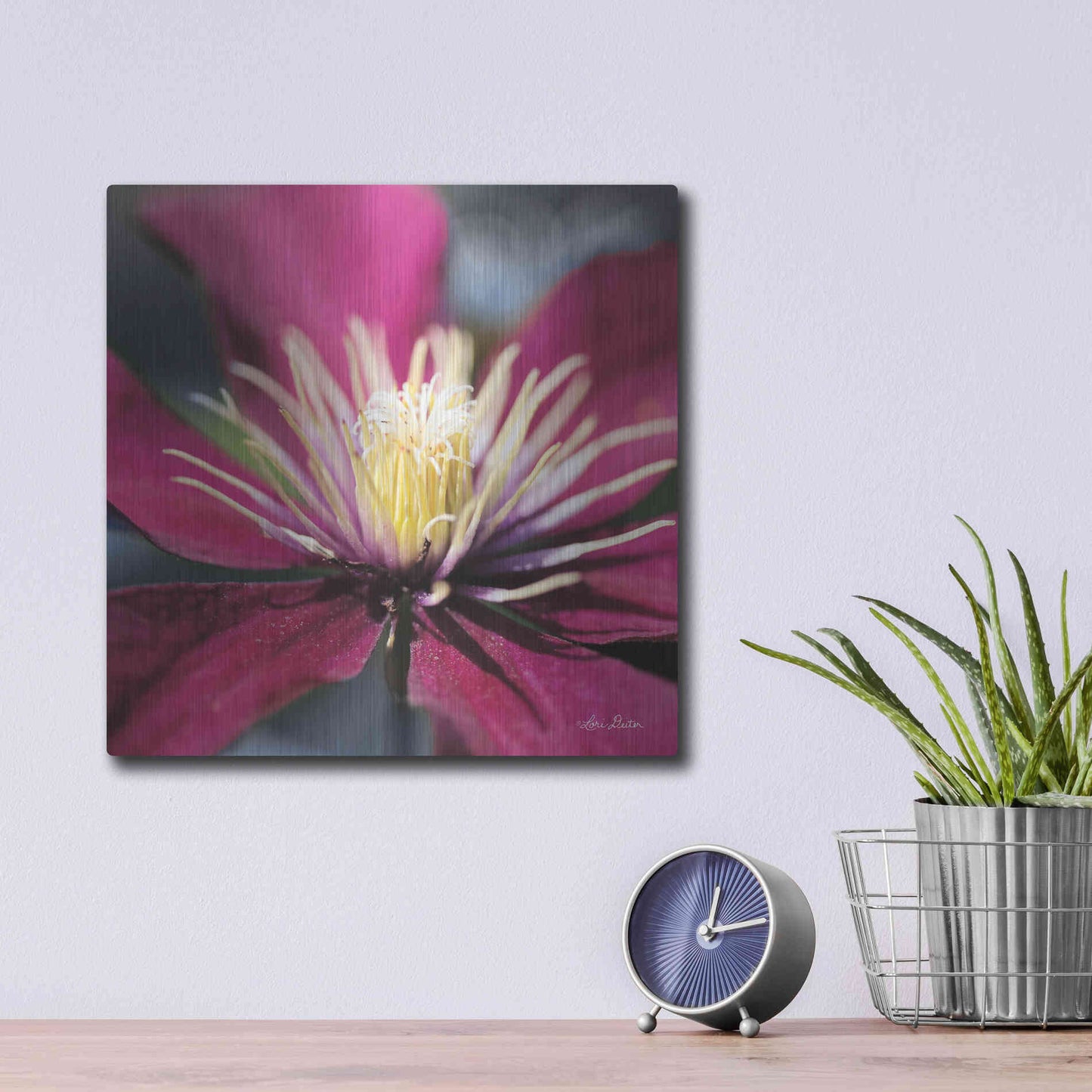 Luxe Metal Art 'Floral Pop II' by Lori Deiter, Metal Wall Art,12x12