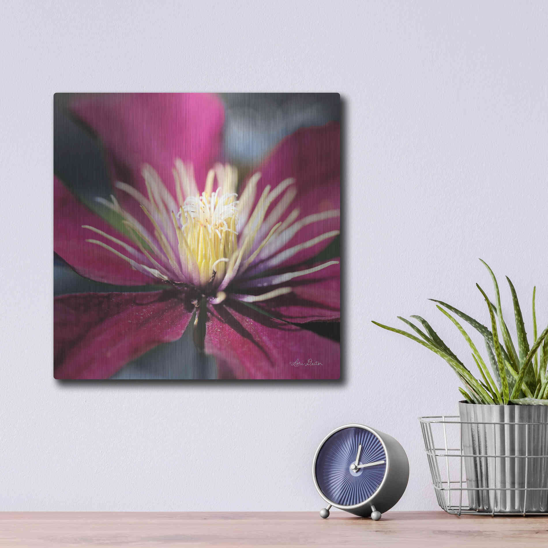 Luxe Metal Art 'Floral Pop II' by Lori Deiter, Metal Wall Art,12x12