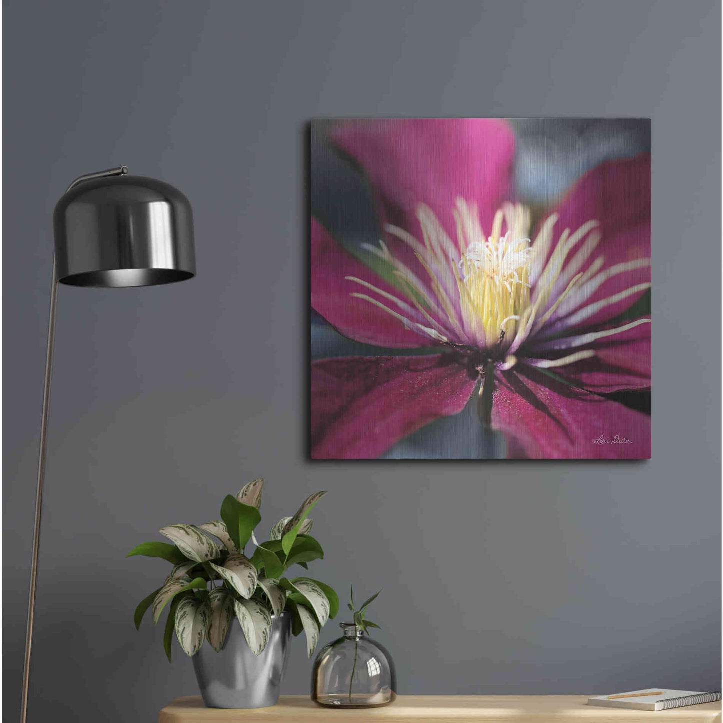 Luxe Metal Art 'Floral Pop II' by Lori Deiter, Metal Wall Art,24x24