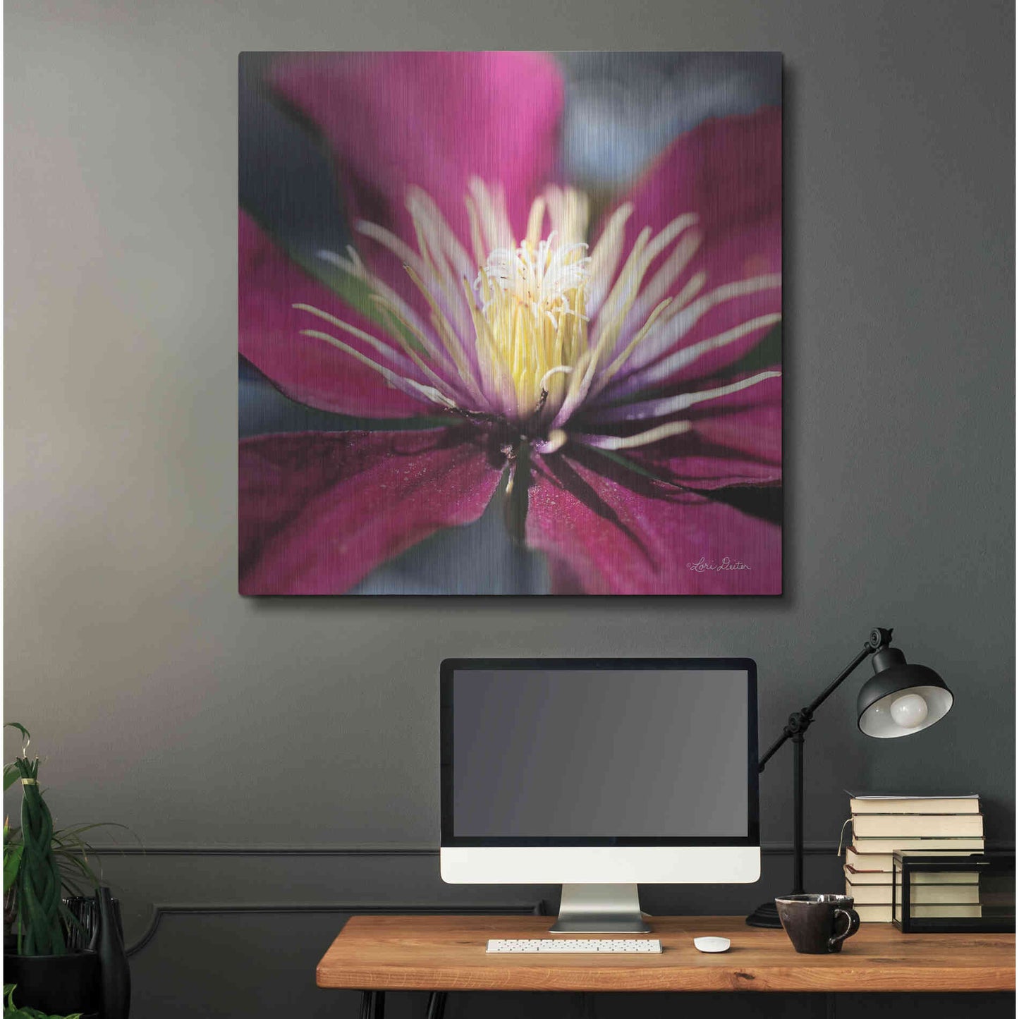 Luxe Metal Art 'Floral Pop II' by Lori Deiter, Metal Wall Art,36x36