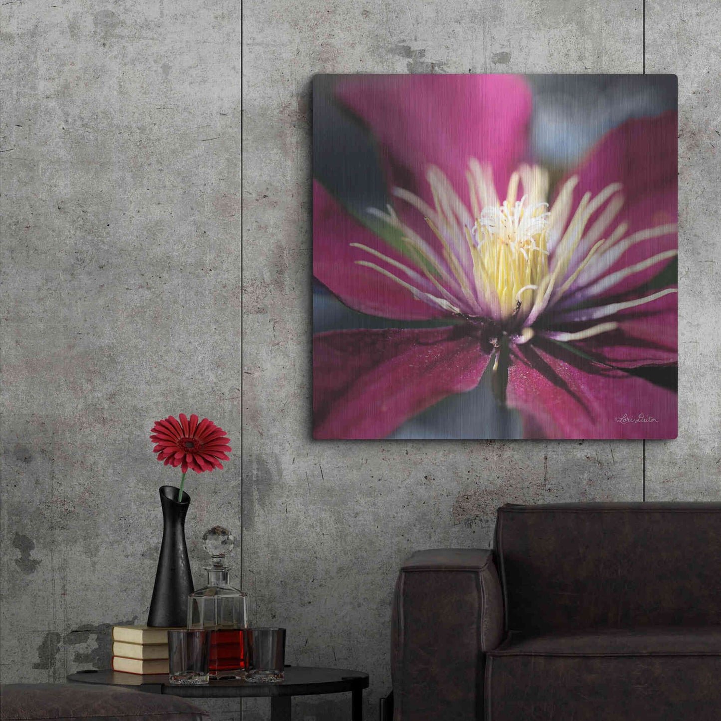 Luxe Metal Art 'Floral Pop II' by Lori Deiter, Metal Wall Art,36x36