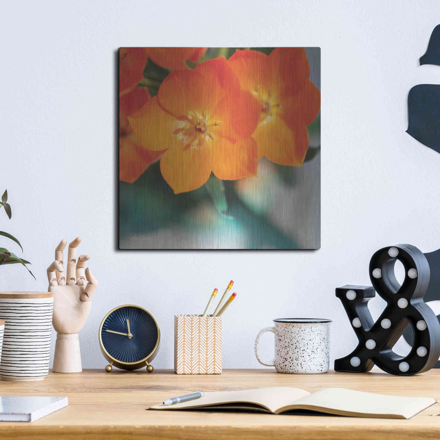 Luxe Metal Art 'Floral Pop III' by Lori Deiter, Metal Wall Art,12x12