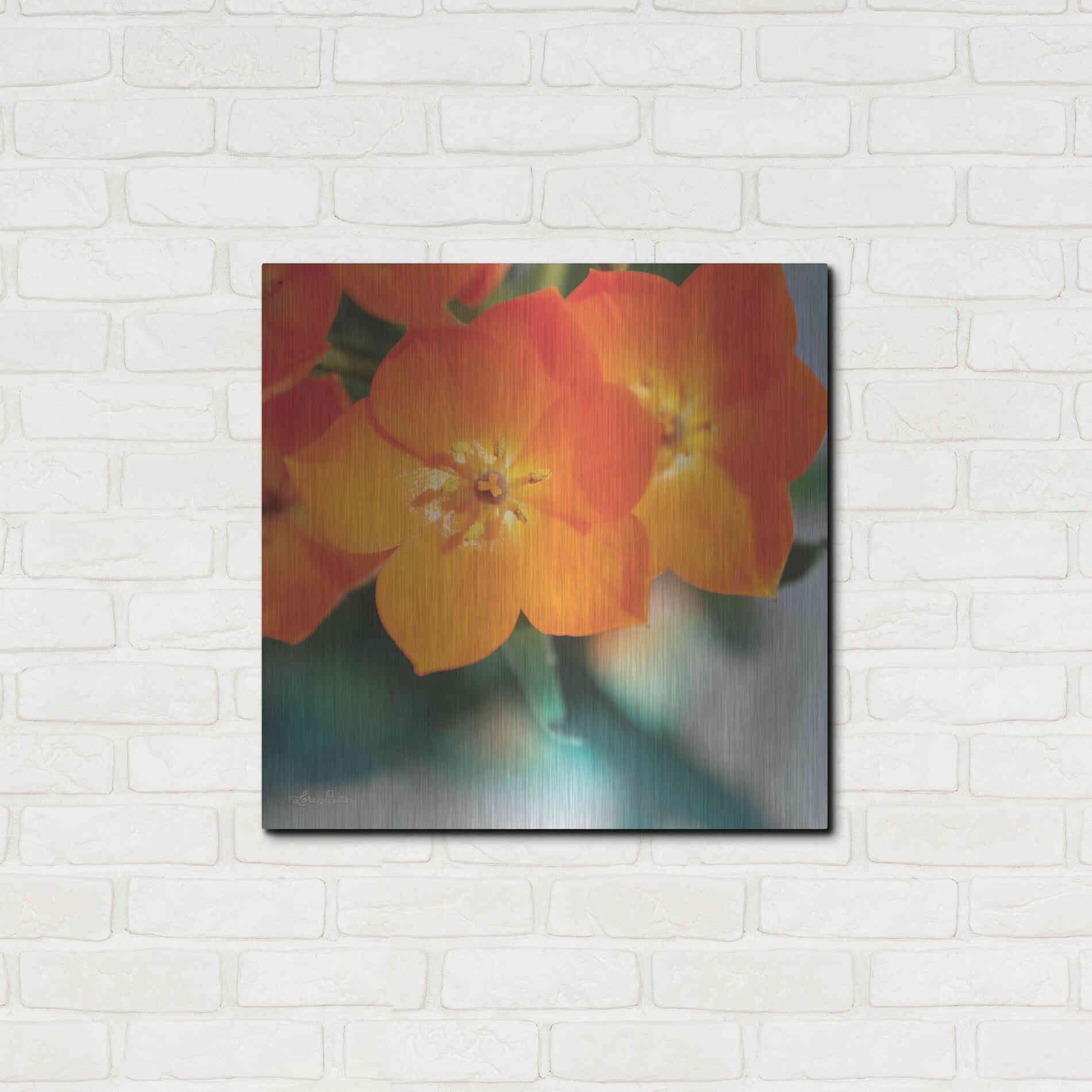 Luxe Metal Art 'Floral Pop III' by Lori Deiter, Metal Wall Art,24x24