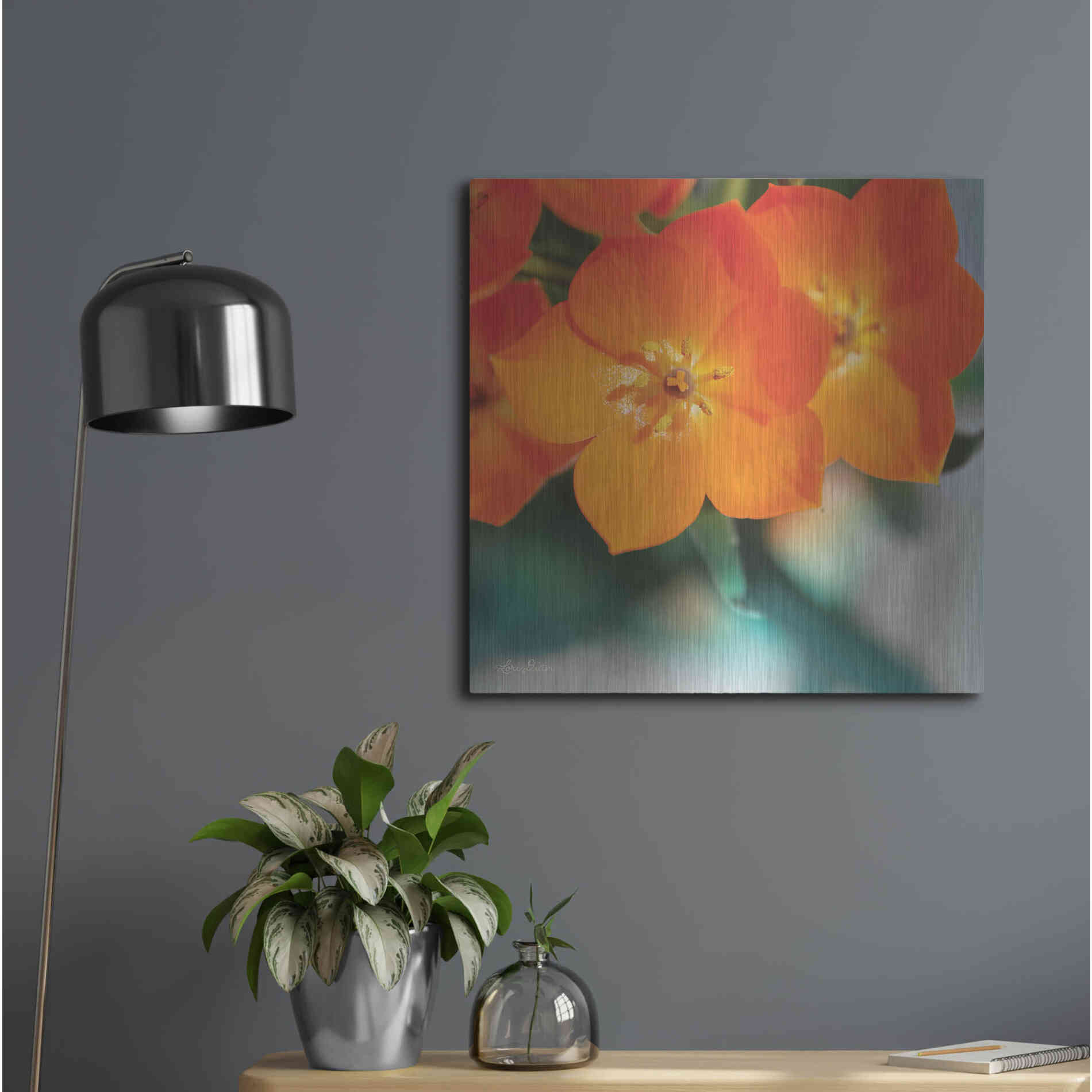 Luxe Metal Art 'Floral Pop III' by Lori Deiter, Metal Wall Art,24x24