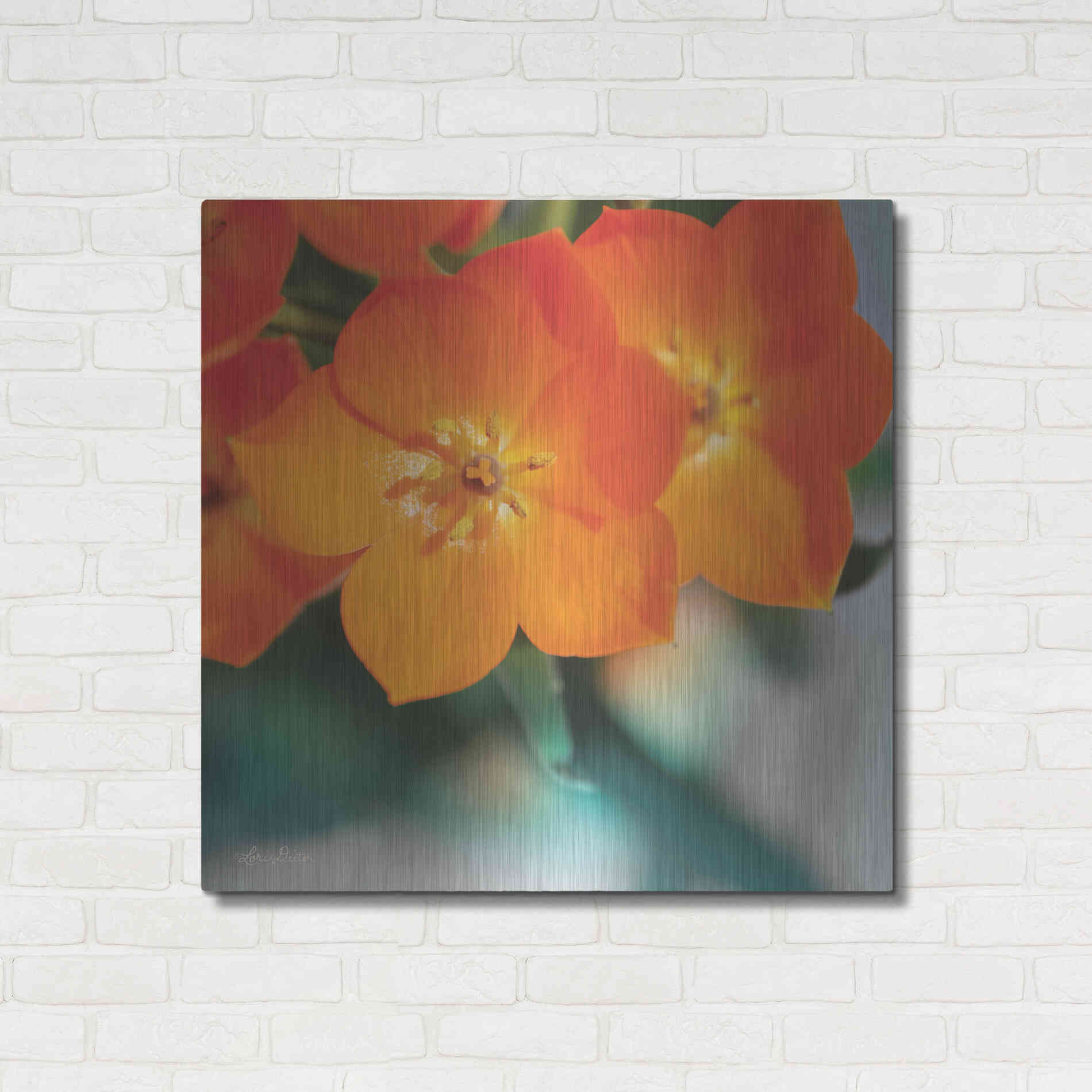 Luxe Metal Art 'Floral Pop III' by Lori Deiter, Metal Wall Art,36x36