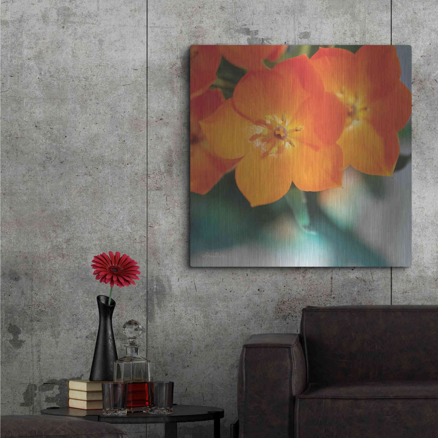Luxe Metal Art 'Floral Pop III' by Lori Deiter, Metal Wall Art,36x36
