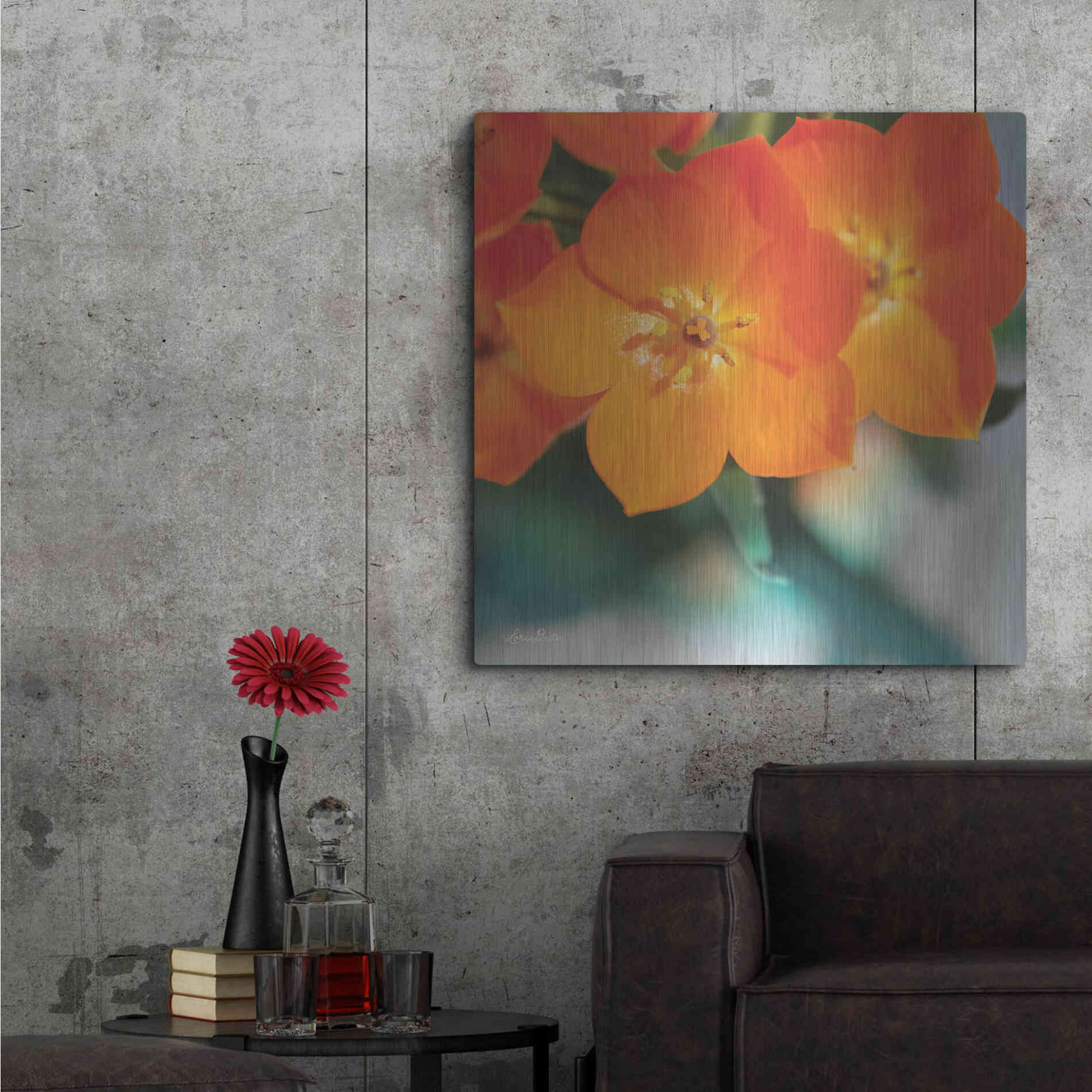 Luxe Metal Art 'Floral Pop III' by Lori Deiter, Metal Wall Art,36x36