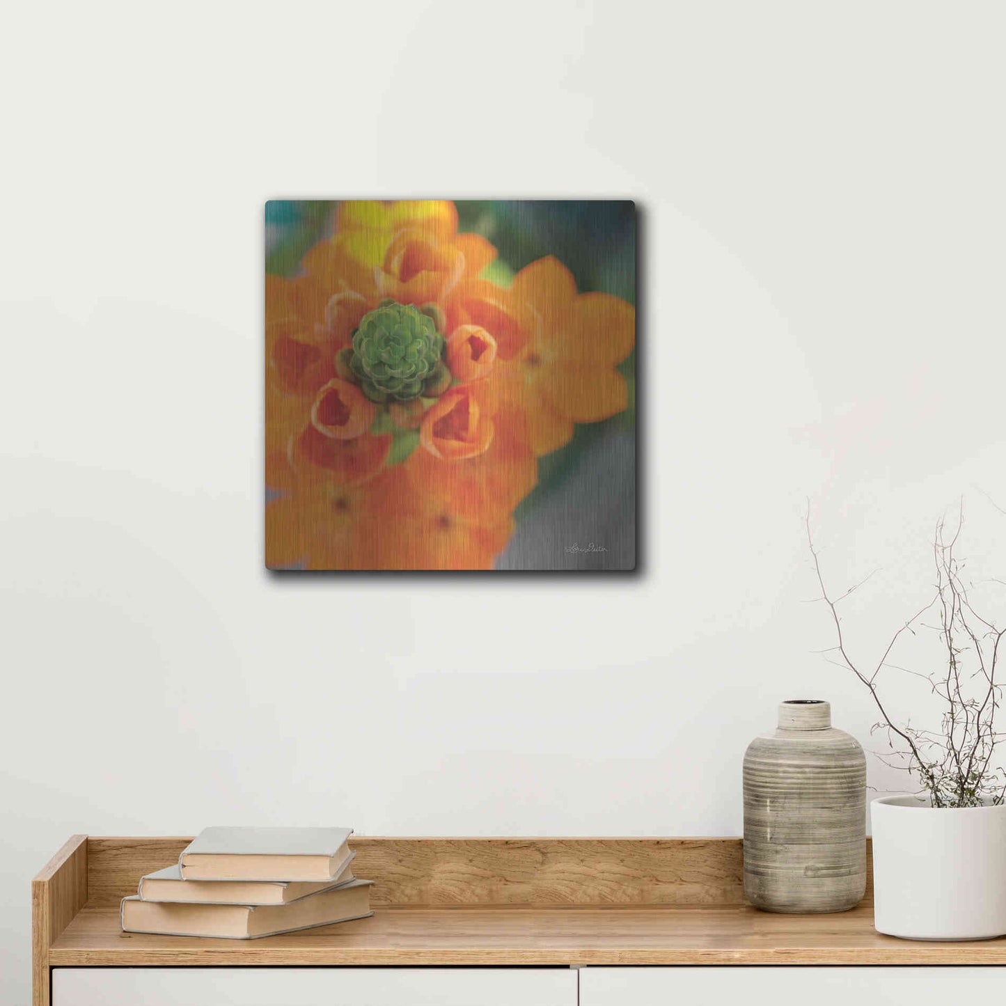 Luxe Metal Art 'Floral Pop IV' by Lori Deiter, Metal Wall Art,12x12