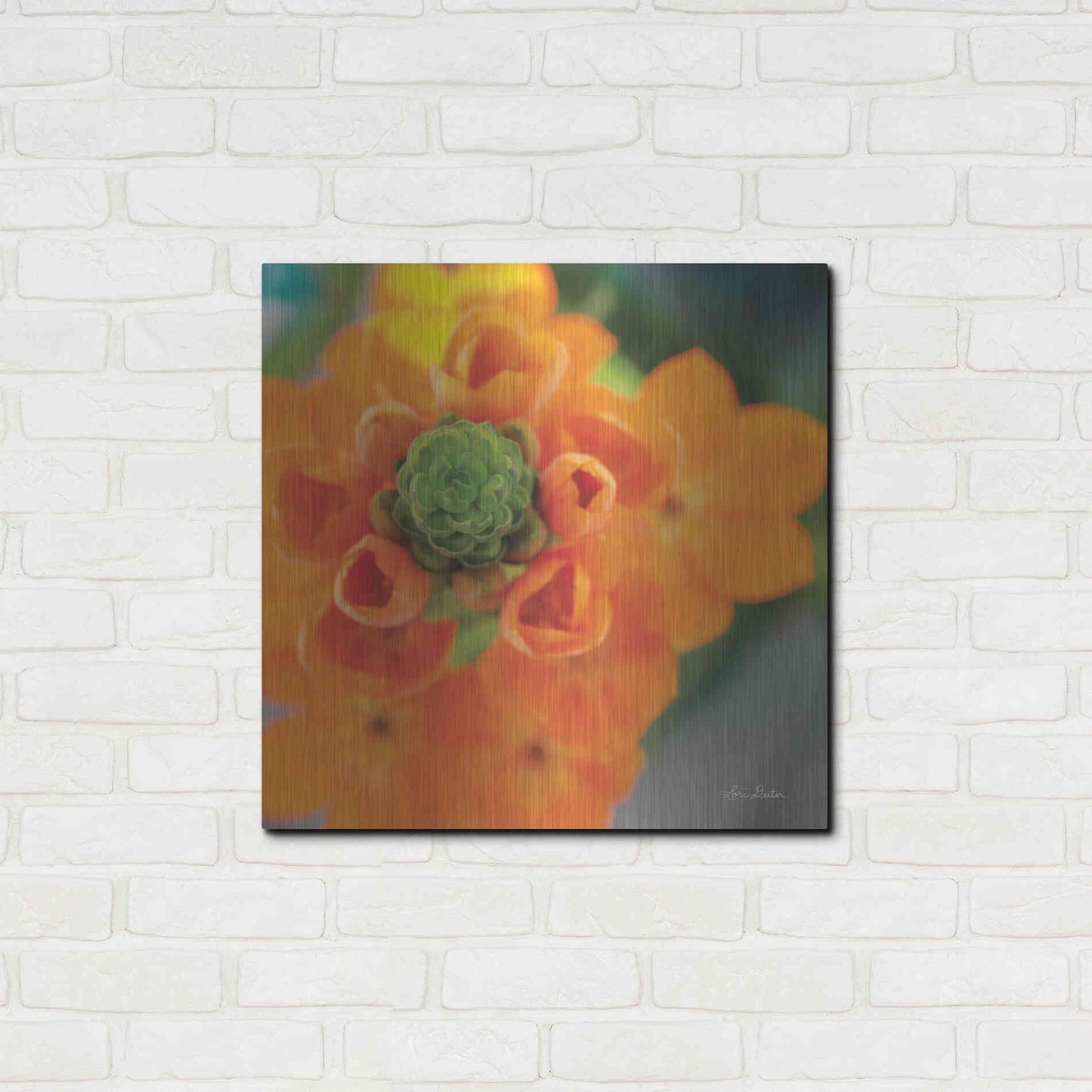 Luxe Metal Art 'Floral Pop IV' by Lori Deiter, Metal Wall Art,24x24