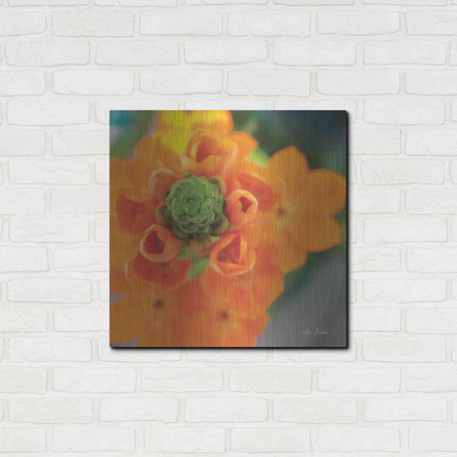 Luxe Metal Art 'Floral Pop IV' by Lori Deiter, Metal Wall Art,24x24
