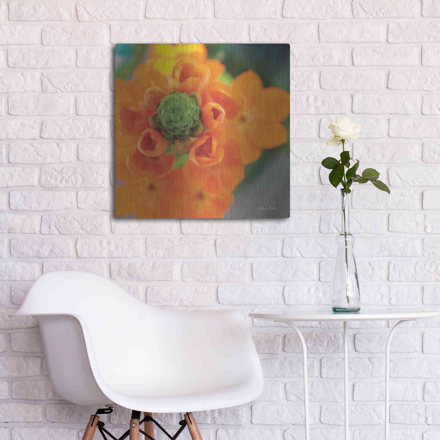 Luxe Metal Art 'Floral Pop IV' by Lori Deiter, Metal Wall Art,24x24