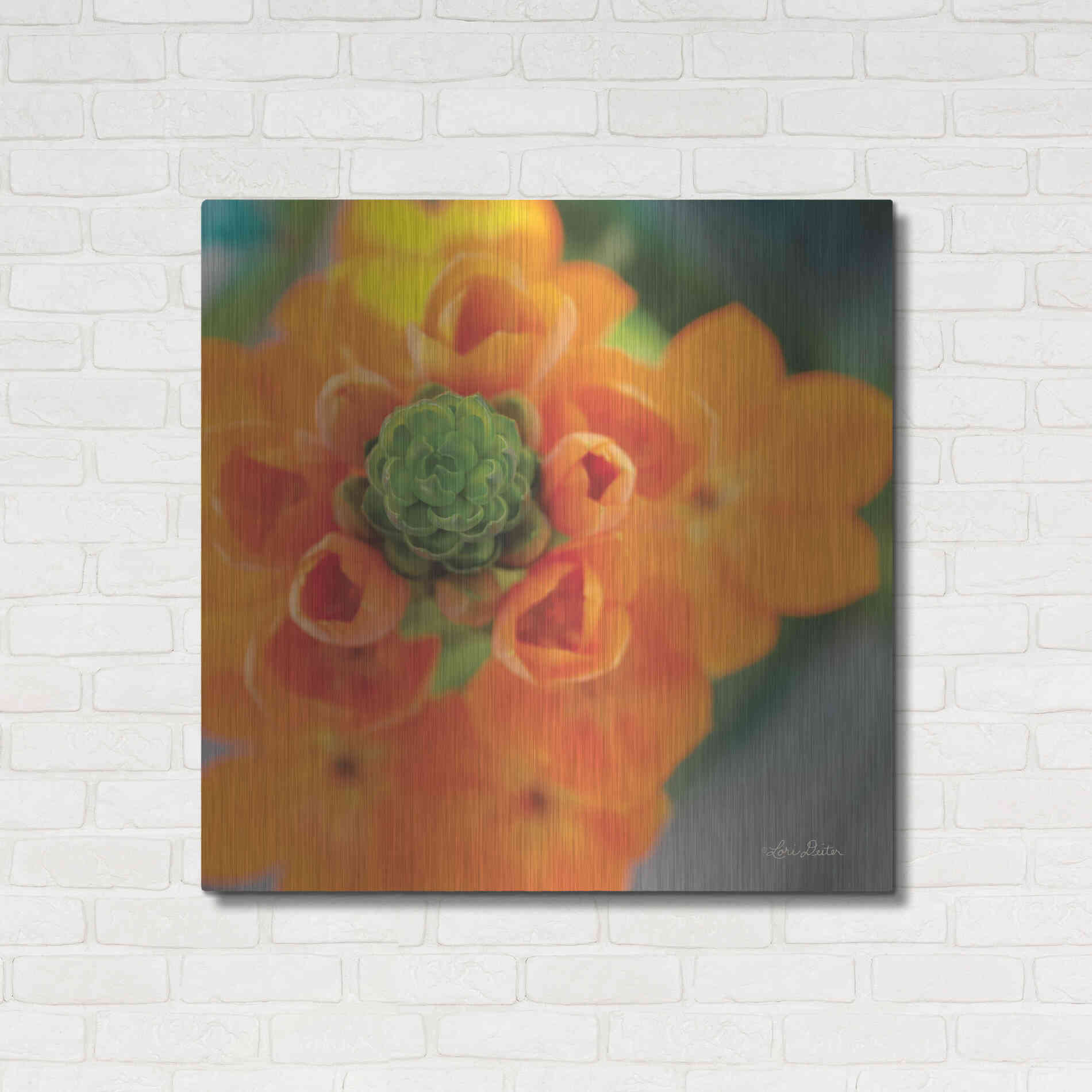 Luxe Metal Art 'Floral Pop IV' by Lori Deiter, Metal Wall Art,36x36