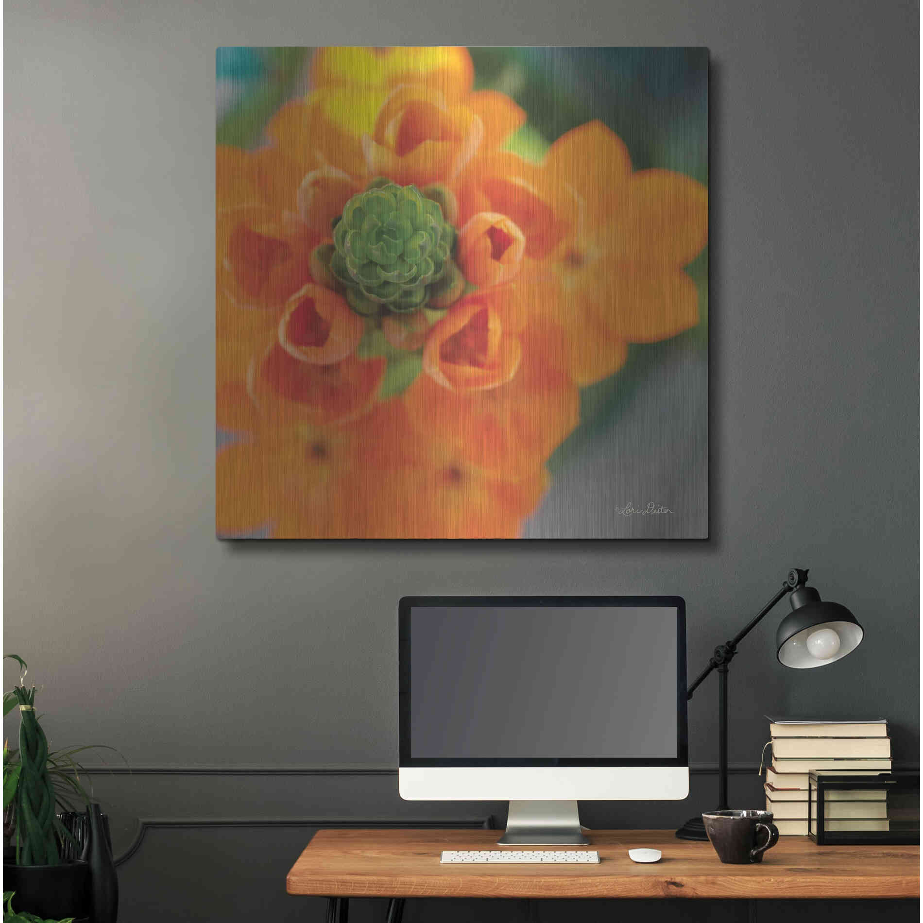 Luxe Metal Art 'Floral Pop IV' by Lori Deiter, Metal Wall Art,36x36
