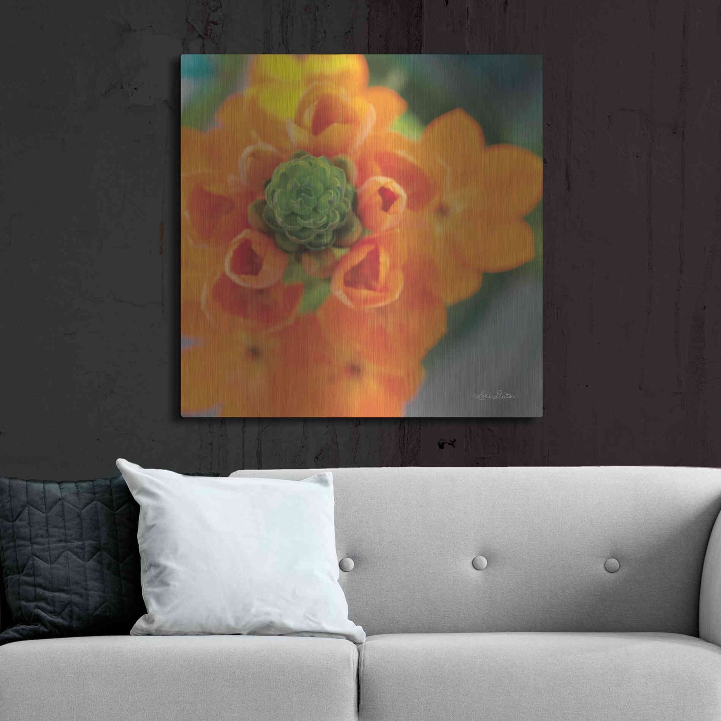 Luxe Metal Art 'Floral Pop IV' by Lori Deiter, Metal Wall Art,36x36